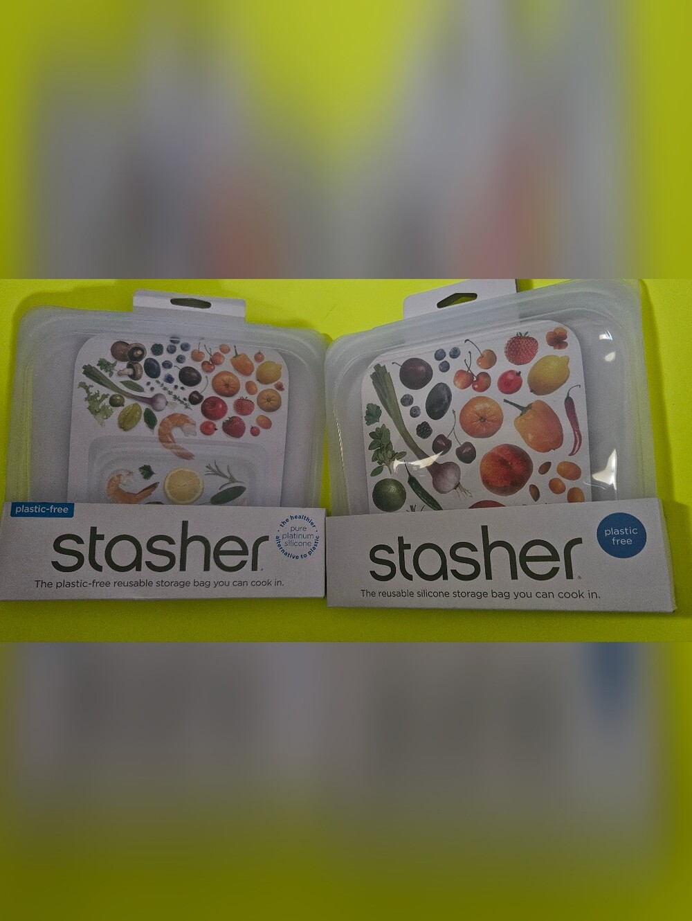 STASHER Silicone Reusable Sandwich Storage Bag Size 2 pack